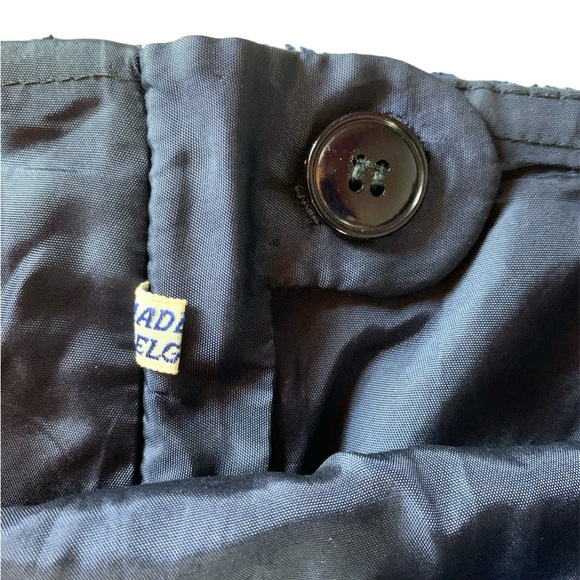 Made in Belgium women’s skirt houndstooth A-line navy white size XS academia - Picture 7 of 15